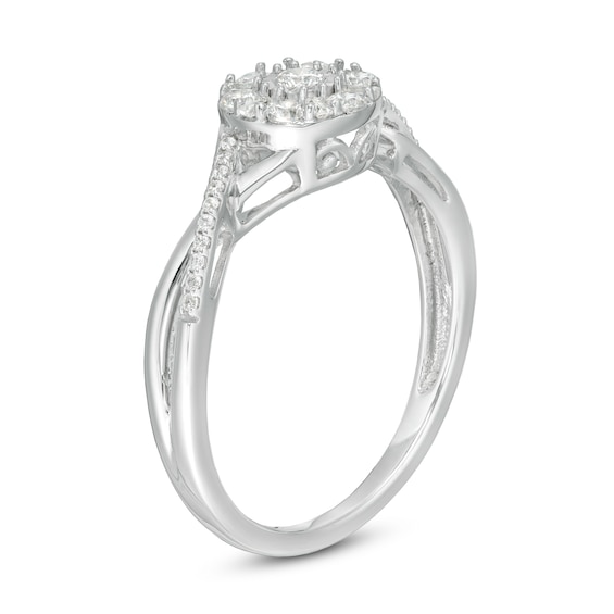 1/3 CT. T.w. Composite Diamond Split Twist Shank Ring in 10K White Gold