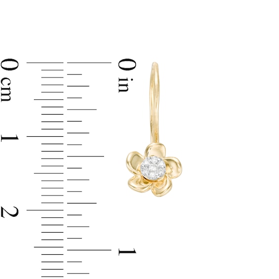 1/10 CT. T.w. Composite Diamond Flower Drop Earrings in 10K Gold