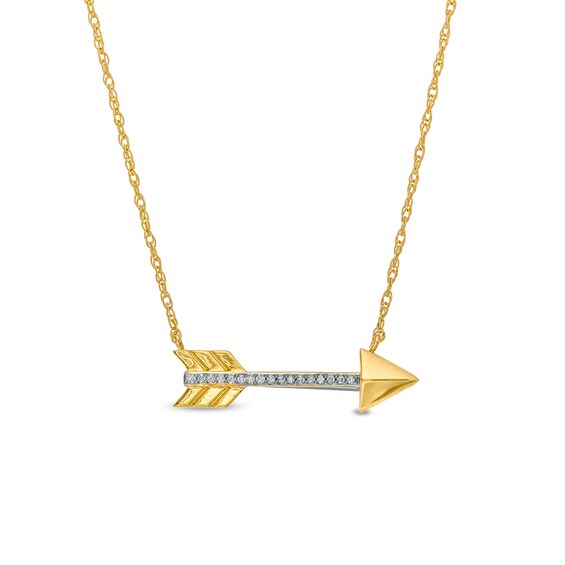 1/20 CT. T.w. Diamond Sideways Arrow Necklace in 10K Gold