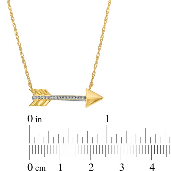 1/20 CT. T.w. Diamond Sideways Arrow Necklace in 10K Gold