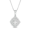 Thumbnail Image 1 of Marilyn Monroe™ Collection 3/8 CT. T.W. Oval Diamond Frame Starburst Pendant in 10K White Gold