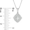 Thumbnail Image 2 of Marilyn Monroe™ Collection 3/8 CT. T.W. Oval Diamond Frame Starburst Pendant in 10K White Gold