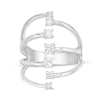 Thumbnail Image 1 of 1/2 CT. T.W. Diamond Linear Seven Stone Open Shank Ring in 10K White Gold