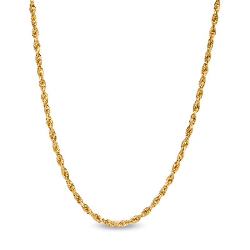 Main Image 1 of 3.0mm Glitter Rope Chain Necklace in Solid 14K Gold - 22"