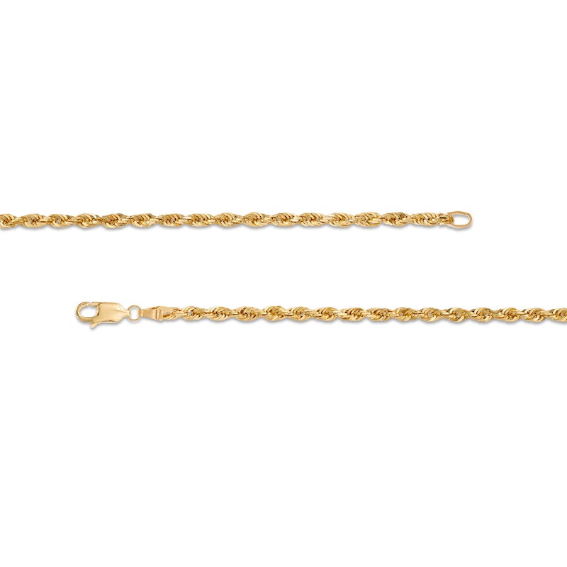 Main Image 3 of 3.0mm Glitter Rope Chain Necklace in Solid 14K Gold - 22"