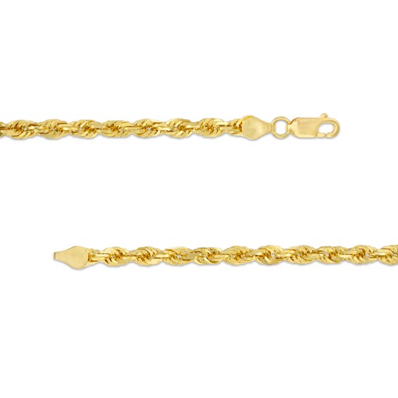 4.4mm Glitter Rope Chain Necklace in Solid 14K Gold - 24"