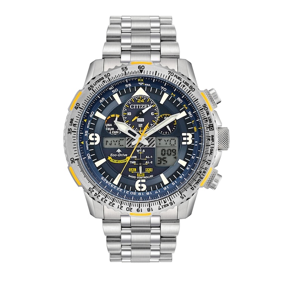 Men's Citizen Eco-Drive® Promaster Skyhawk A-T Chronograph Watch with Dark Blue Dial (Model: JY8101-52L) Men's Citizen Eco-Drive® Promaster Skyhawk A-T Chronograph Watch with Dark Blue Dial (Model: JY8101-52L)