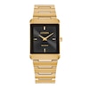 Thumbnail Image 0 of Citizen Eco-Drive® Stiletto Tank Gold-Tone Watch with Rectangular Black Dial (Model: AR3102-51E)