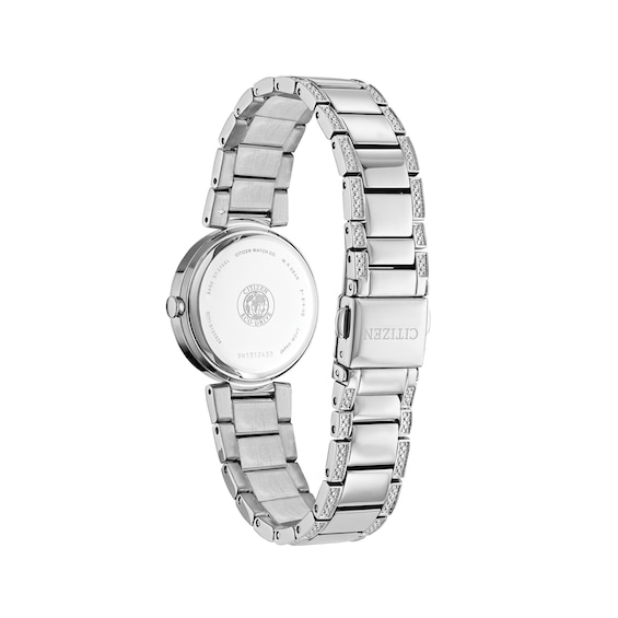 Ladies' Citizen Eco-DriveÂ® Crystal Accent Watch with Blue Mother-of-Pearl Dial (Model: Em0840-59N)