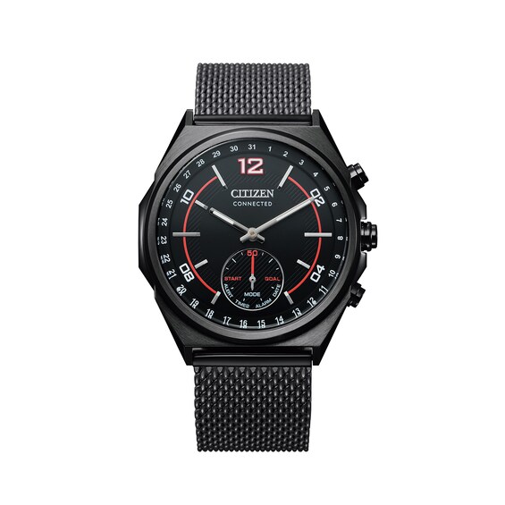 Men's Citizen Eco-Drive® Connected Black IP Mesh Watch with Black Dial (Model: CX0005-78E) Men's Citizen Eco-Drive® Connected Black IP Mesh Watch with Black Dial (Model: CX0005-78E)