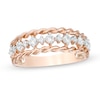 Thumbnail Image 0 of 3/8 CT. T.W. Diamond Rope Edge Anniversary Band in 10K Rose Gold