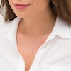 Thumbnail Image 2 of 1/10 CT. T.W. Diamond Heart-Shaped Lock and Key Double Strand Necklace in Sterling Silver