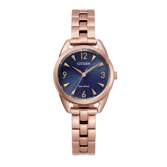 Ladies' Citizen Eco-Drive® Rose-Tone Watch with Dark Blue Dial (Model: EM0688-78L) Ladies' Citizen Eco-Drive® Rose-Tone Watch with Dark Blue Dial (Model: EM0688-78L)