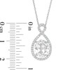 Thumbnail Image 3 of Oval Lab-Created White Sapphire Infinity Loop Pendant in Sterling Silver