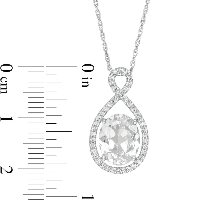 Main Image 3 of Oval Lab-Created White Sapphire Infinity Loop Pendant in Sterling Silver
