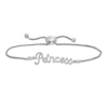 Thumbnail Image 1 of 1/5 CT. T.W. Diamond Cursive "Princess" Bolo Bracelet in Sterling Silver - 10"