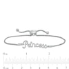 Thumbnail Image 3 of 1/5 CT. T.W. Diamond Cursive "Princess" Bolo Bracelet in Sterling Silver - 10"