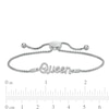 Thumbnail Image 2 of 1/6 CT. T.W. Diamond Cursive "Queen" Bolo Bracelet in Sterling Silver - 10"