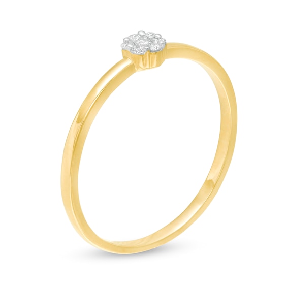 1/15 CT. T.w. Composite Diamond Small Flower Promise Ring in 10K Gold