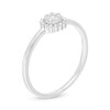 1/15 CT. T.W. Composite Diamond Beaded Flower Promise Ring in 10K White Gold