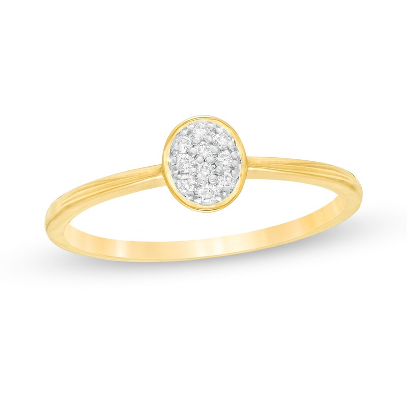 1/15 CT. T.W. Composite Diamond Oval Promise Ring in 10K Gold