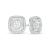 Thumbnail Image 1 of 5/8 CT. T.W. Diamond Cushion Frame Stud Earrings in 10K White Gold