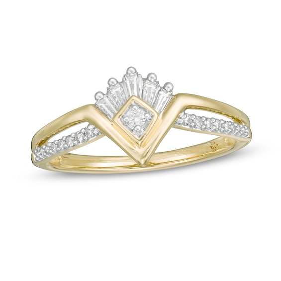 Wonder Womanâ¢ Collection 1/5 CT. T.w. Diamond Princess Tiara Ring in 10K Gold