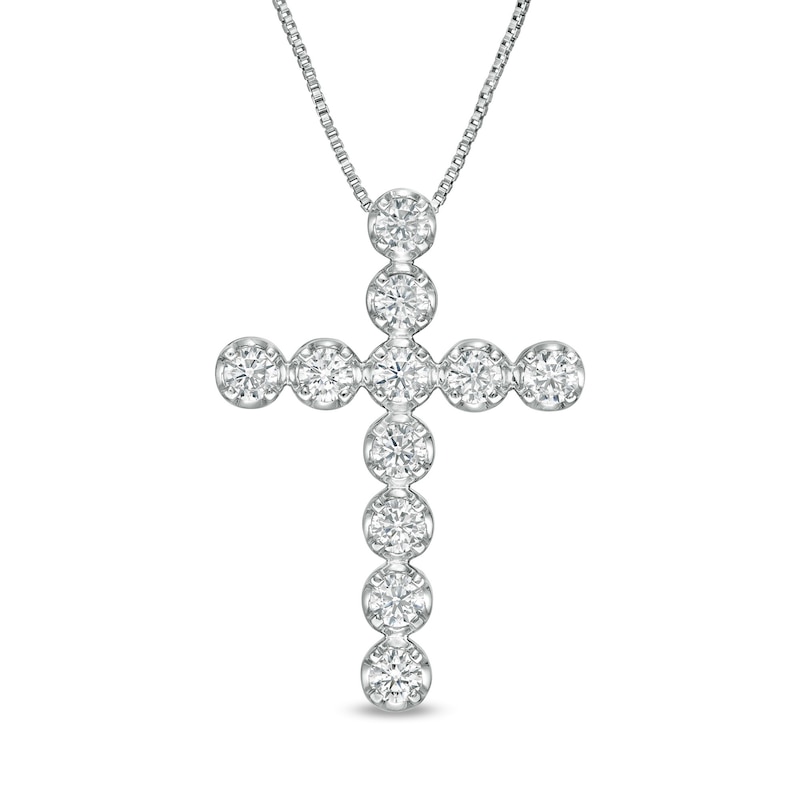 Main Image 1 of 1 CT. T.W. Diamond Cross Pendant in 10K White Gold