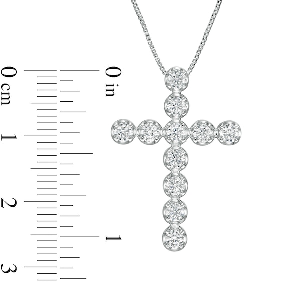 1 CT. T.w. Diamond Cross Pendant in 10K White Gold