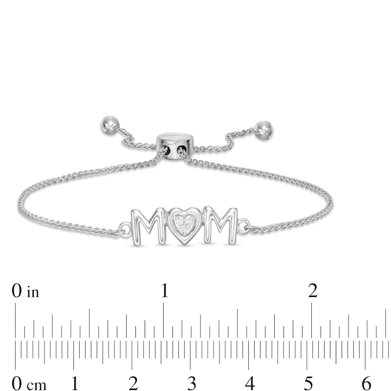Main Image 2 of Diamond Accent Uppercase "MOM" Bolo Bracelet in Sterling Silver - 9.5"