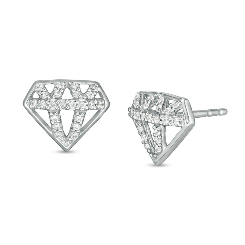 Marilyn Monroe™ Collection 1/6 CT. T.W. Diamond Stud Earrings in Sterling Silver