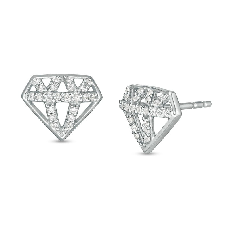 Main Image 1 of Marilyn Monroe™ Collection 1/6 CT. T.W. Diamond Stud Earrings in Sterling Silver