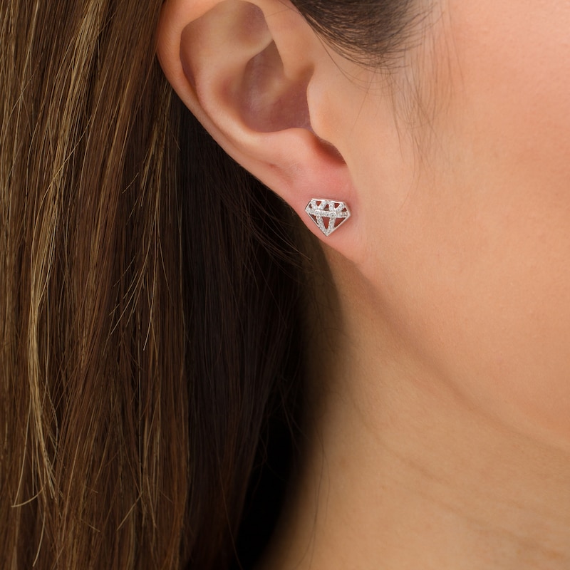 Main Image 2 of Marilyn Monroe™ Collection 1/6 CT. T.W. Diamond Stud Earrings in Sterling Silver
