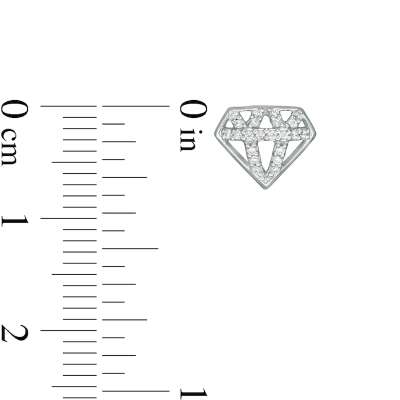 Main Image 3 of Marilyn Monroe™ Collection 1/6 CT. T.W. Diamond Stud Earrings in Sterling Silver