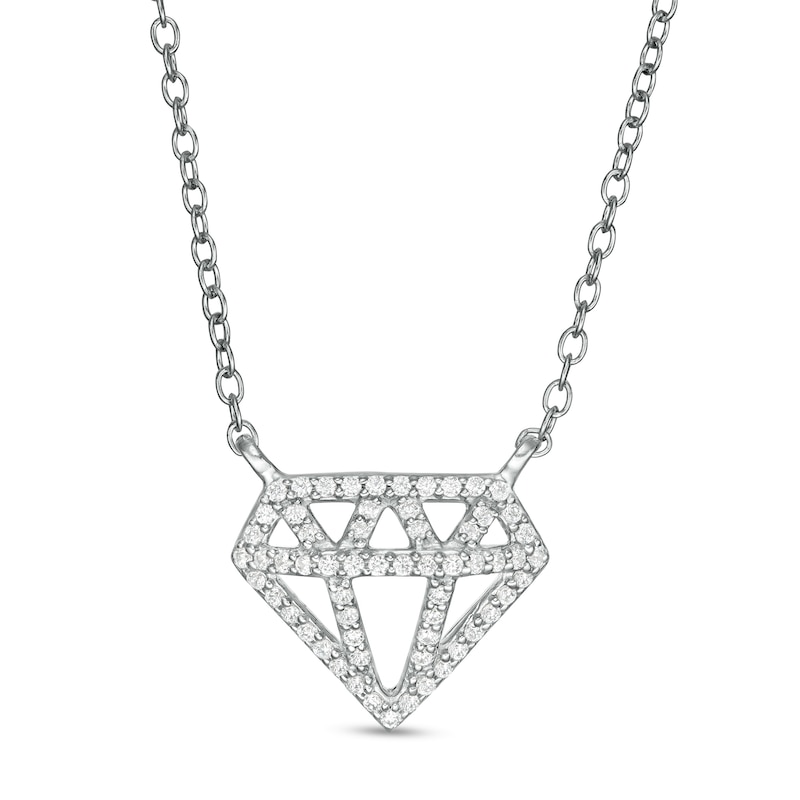 Main Image 1 of Marilyn Monroe™ Collection 1/6 CT. T.W. Diamond Necklace in Sterling Silver