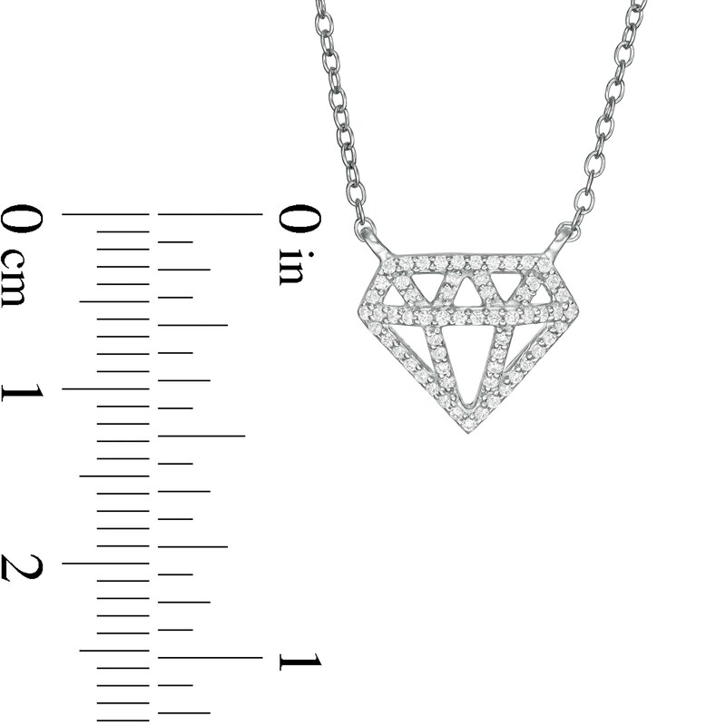 Main Image 2 of Marilyn Monroe™ Collection 1/6 CT. T.W. Diamond Necklace in Sterling Silver
