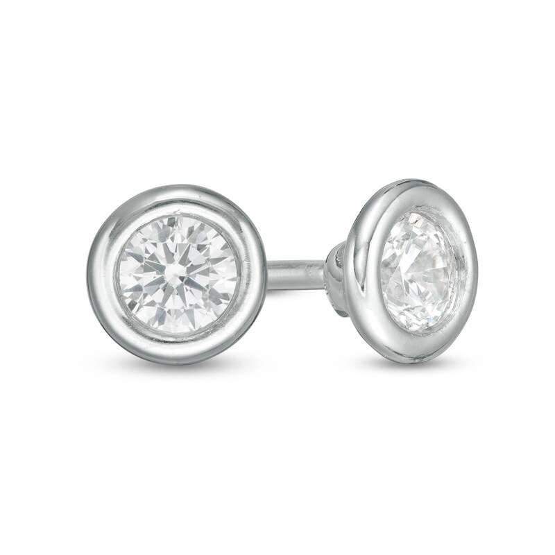 Main Image 1 of Marilyn Monroe™ Collection 1/5 CT. T.W. Diamond Solitaire Stud Earrings in 10K White Gold