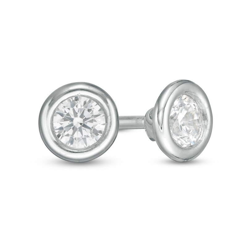 Marilyn Monroe™ Collection 1/5 CT. T.W. Diamond Solitaire Stud Earrings in 10K White Gold