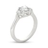 1-1/3 CT. T.W. Half-Moon-Shaped and Round Diamond Three Stone Engagement Ring in Platinum