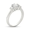 1-1/3 CT. T.W. Trapeze-Cut and Round Diamond Three Stone Engagement Ring in Platinum