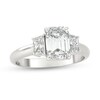 Thumbnail Image 0 of 1-1/3 CT. T.W. Emerald-Cut and Trapeze-Cut Diamond Three Stone Engagement Ring in Platinum