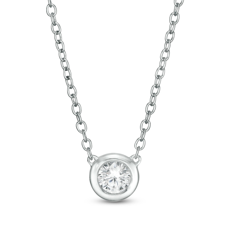 Main Image 1 of Marilyn Monroe™ Collection 1/5 CT. Solitaire Necklace in 10K White Gold