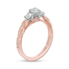 7/8 CT. T.W. Diamond Past Present Future® Vintage-Style Engagement Ring in 14K Rose Gold