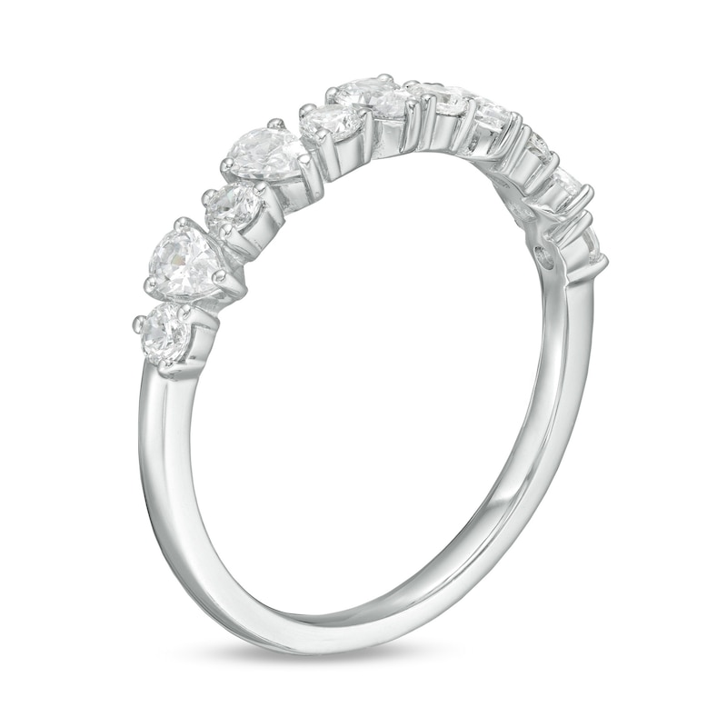 3/4 CT. T.W. Pear-Shaped and Round Diamond Alternating Band in 14K White Gold