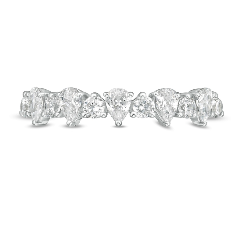 3/4 CT. T.W. Pear-Shaped and Round Diamond Alternating Band in 14K White Gold