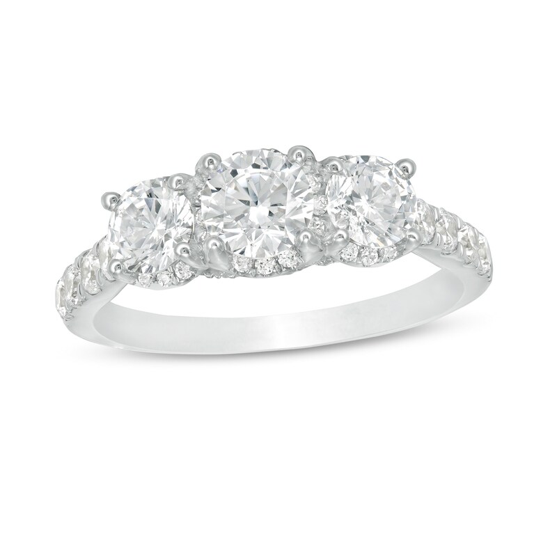 Main Image 1 of 2 CT. T.W. Diamond Frame Past Present Future® Engagement Ring in 14K White Gold