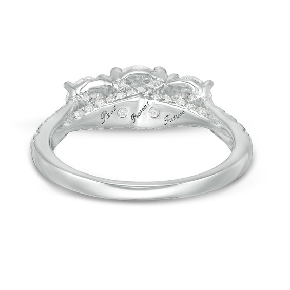 2 CT. T.w. Diamond Frame Past Present FutureÂ® Engagement Ring in 14K White Gold
