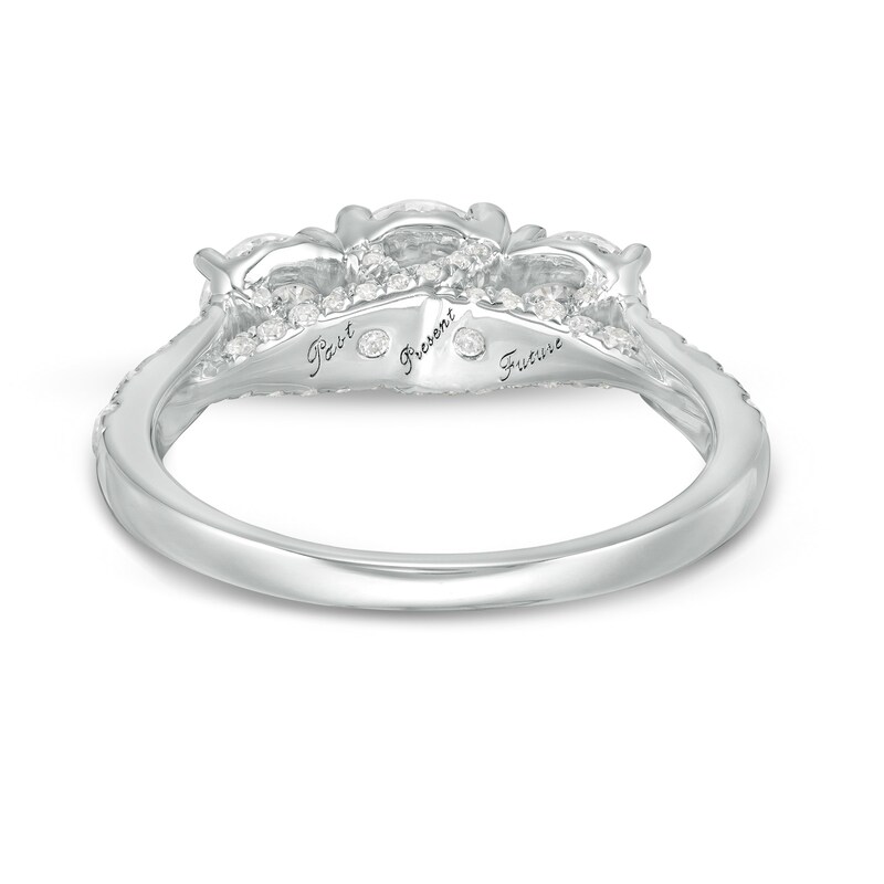 Main Image 4 of 2 CT. T.W. Diamond Frame Past Present Future® Engagement Ring in 14K White Gold