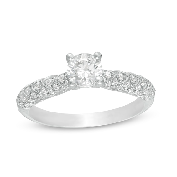 Celebration Ideal 7/8 CT. T.w. Certified Diamond Engagement Ring in 14K White Gold (I/I1)