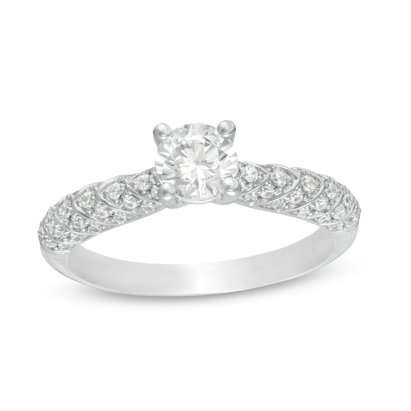 Celebration Ideal 7/8 CT. T.W. Certified Diamond Engagement Ring in 14K White Gold (I/I1)